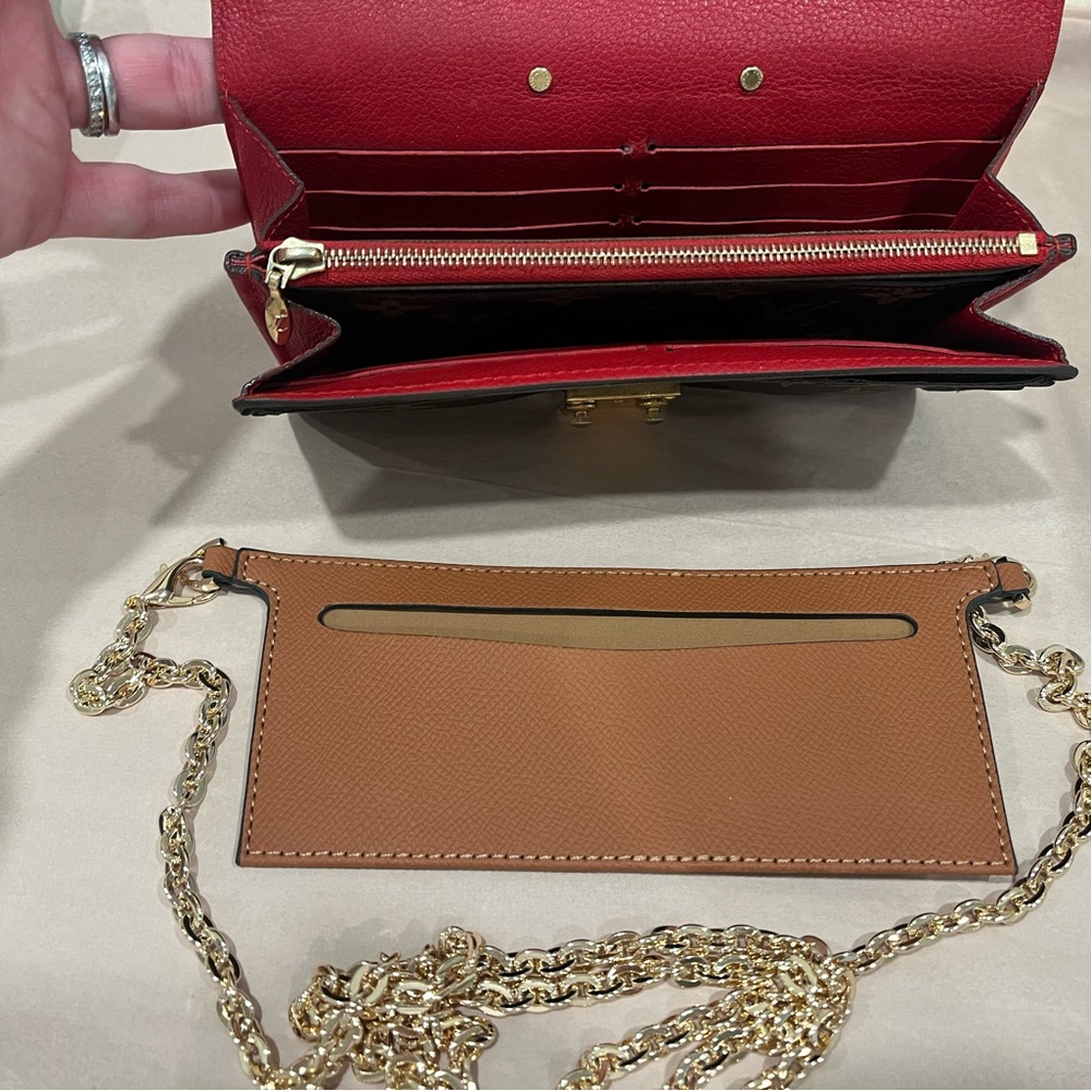 Louis Vuitton Monogram Cherry Pallas Long Flap Wallet & Unbranded WOC Chain - Picture 3 of 16